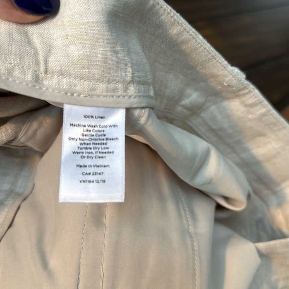 Talbots linen cropped pants - Picture 3 of 5